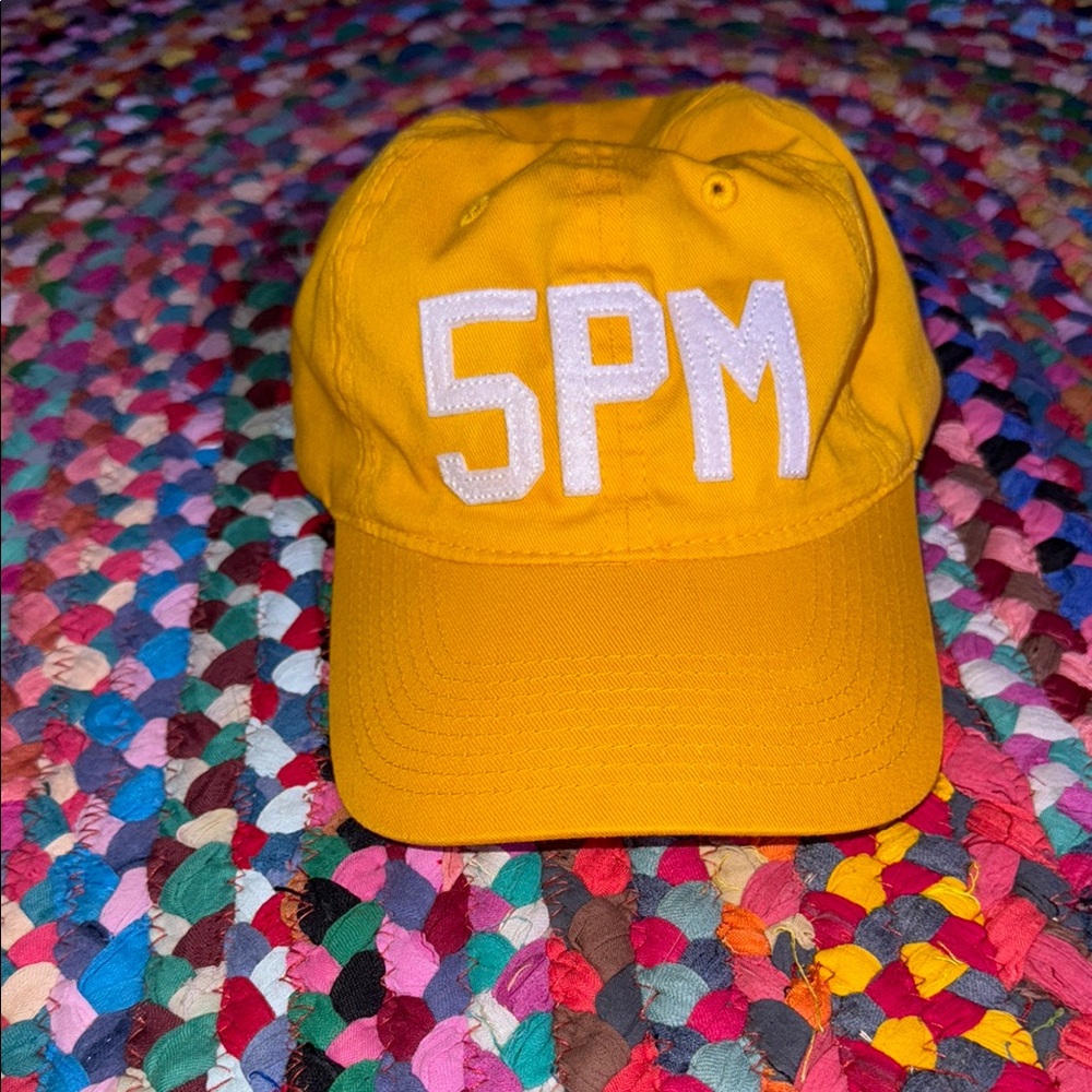 Vibrant Yellow Baseball Cap with White Text